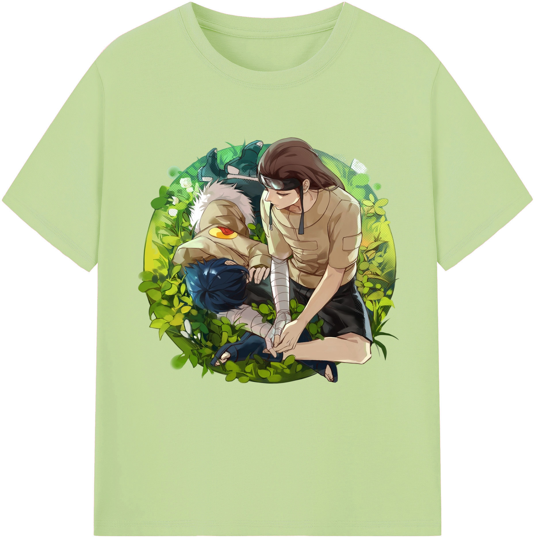 （画像用） NARUTO -ナルト- 日向ネジ Hyūga Neji 綿100％半袖Tシャツ（フロントプリント）